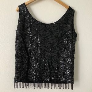 Alexander’s Black Beaded Top Size S